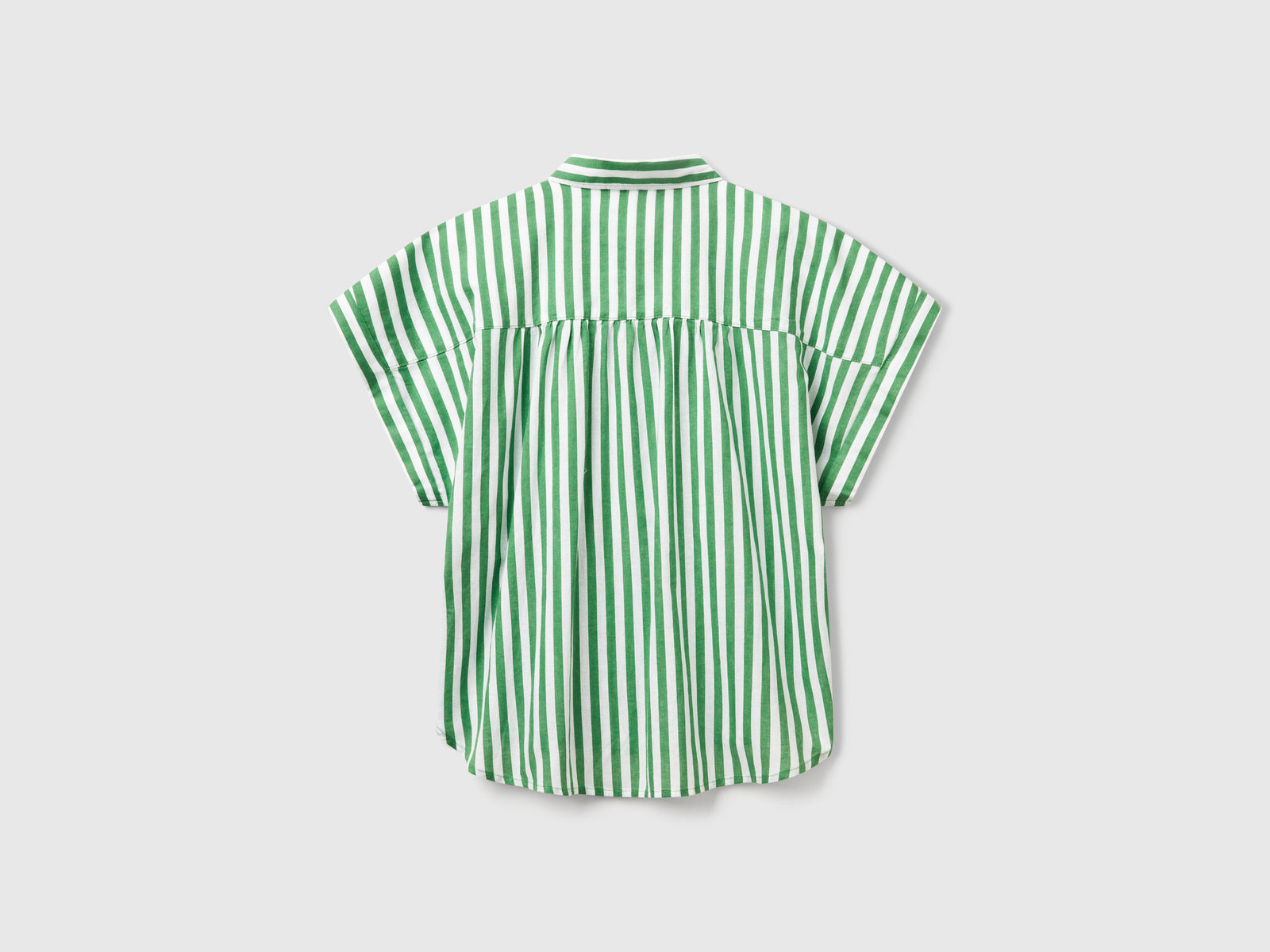 Camicia a righe comfort fit da donna verde 2 | Benetton Outlet