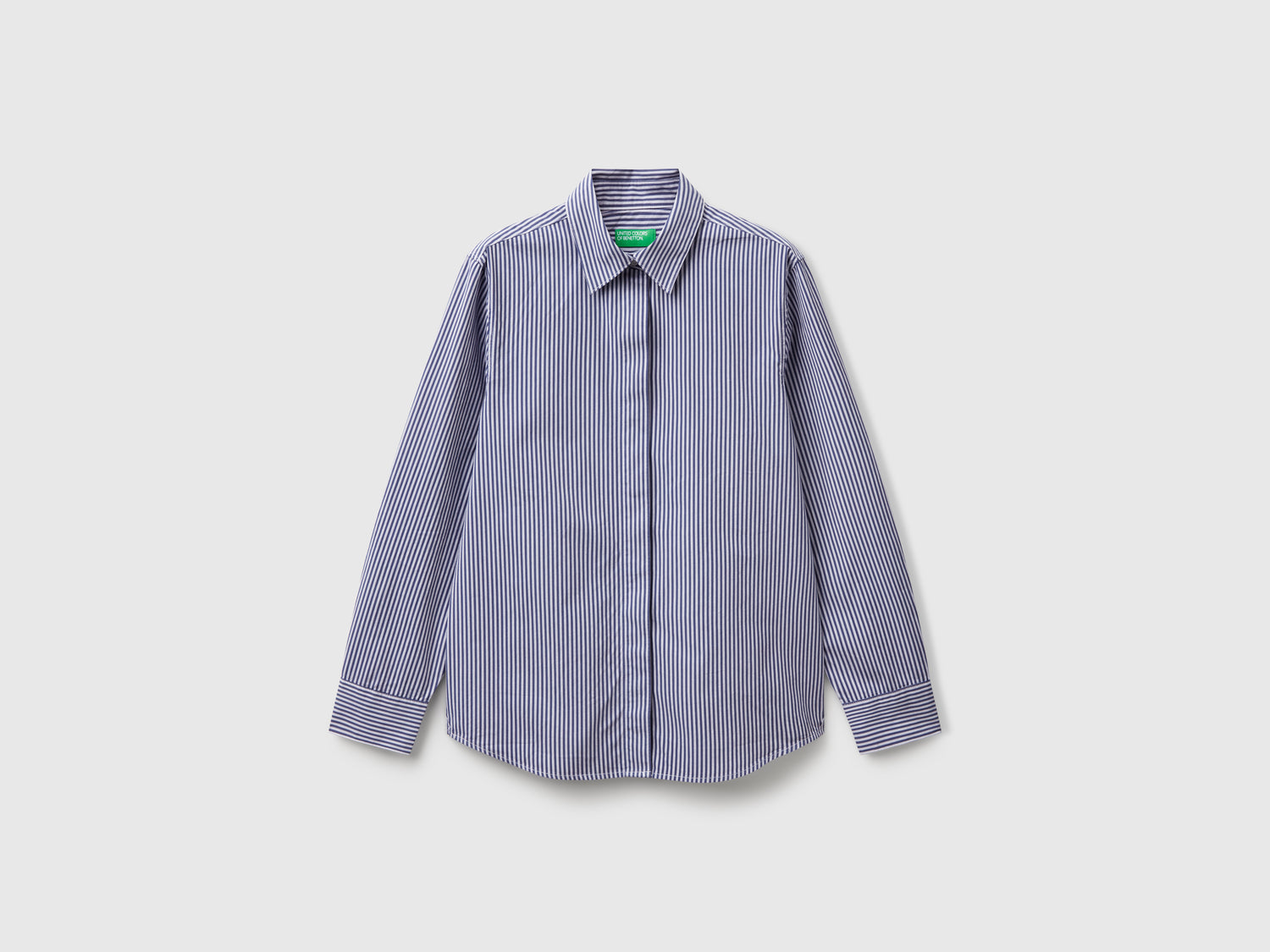 Vertical striped shirt da donna blu scuro | Benetton Outlet