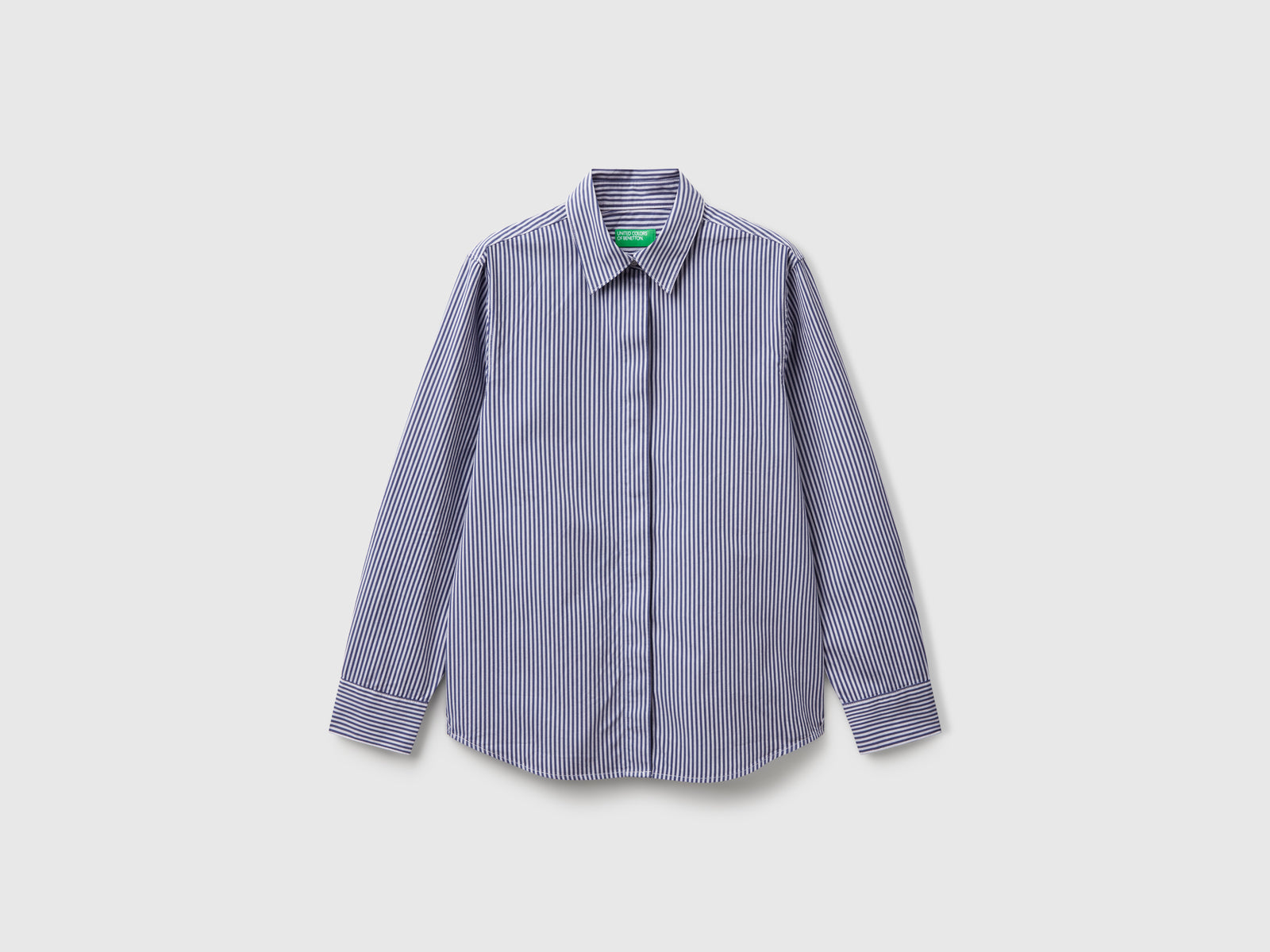 Vertical striped shirt da donna blu scuro | Benetton Outlet
