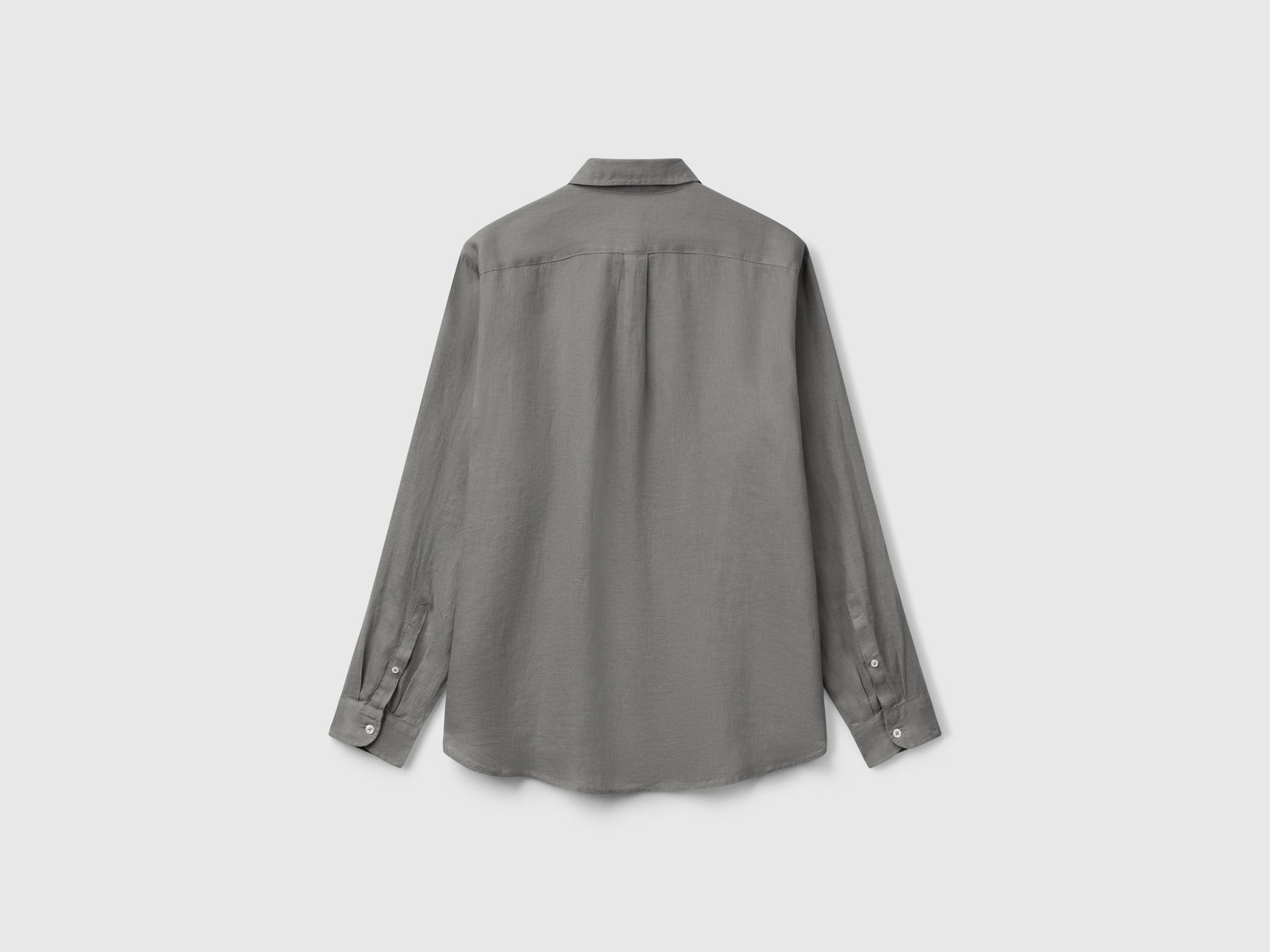 Camicia in puro lino da uomo grigio 2 | Benetton Outlet