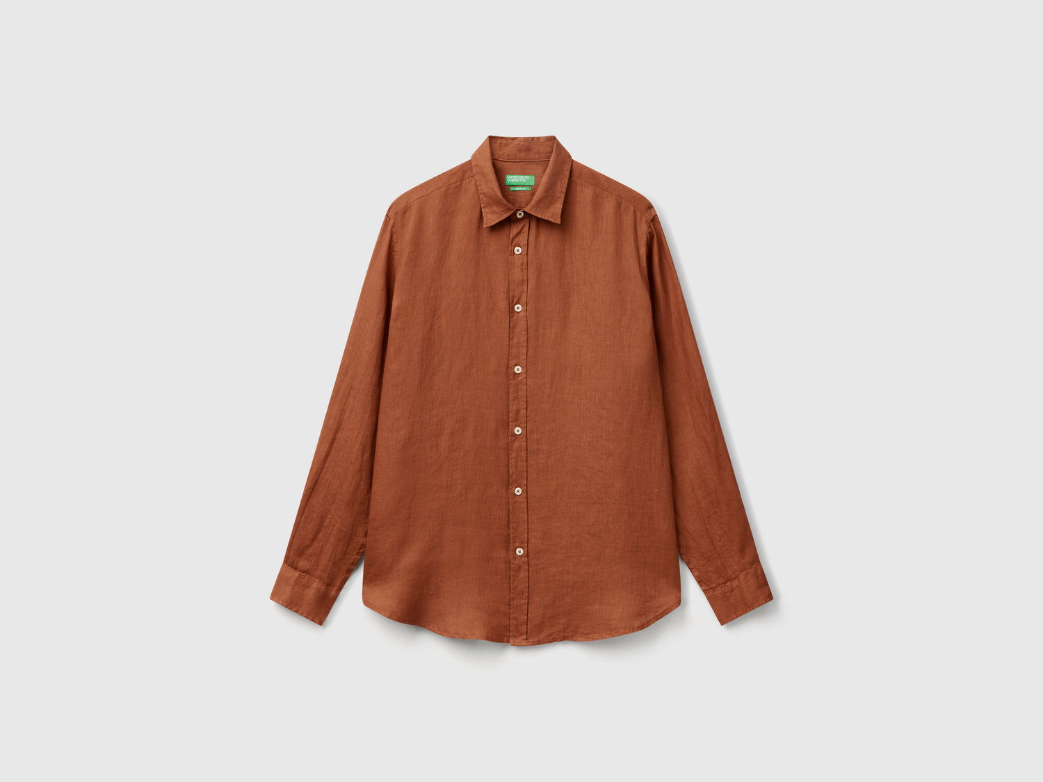 Camicia in puro lino da uomo bruciato | Benetton Outlet