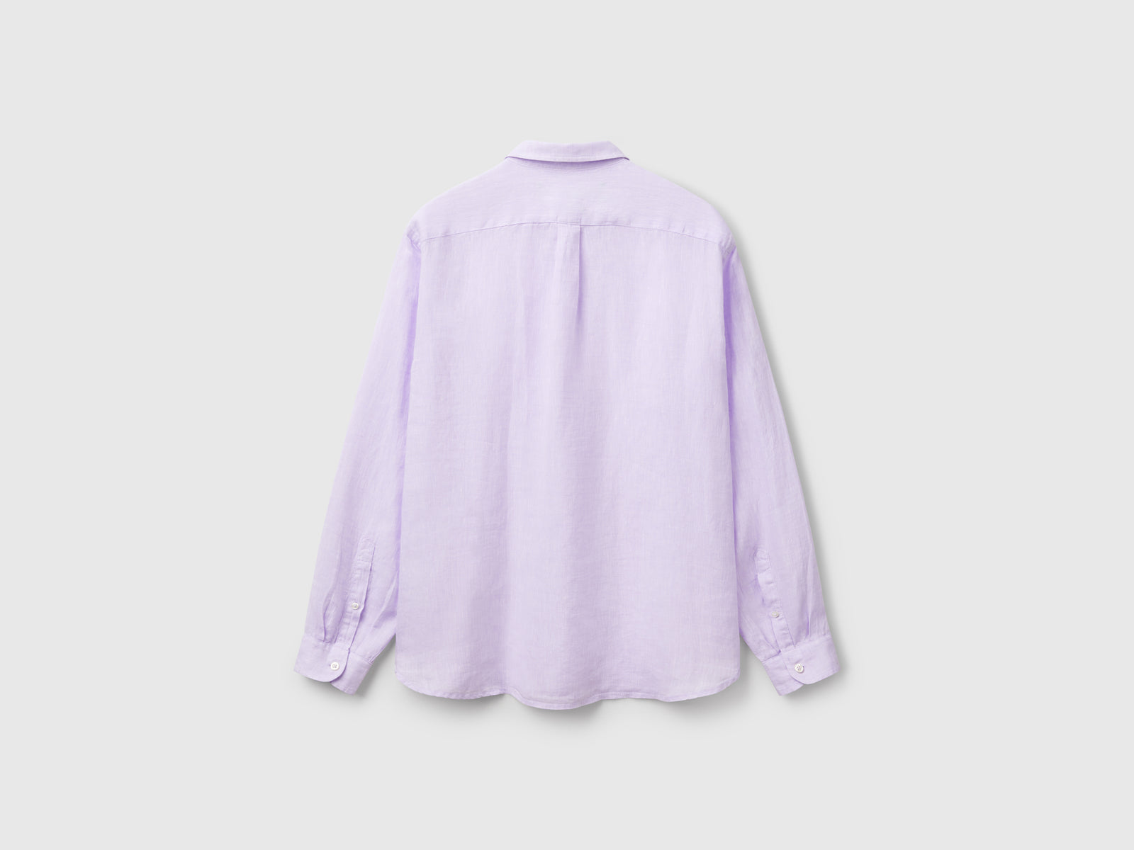Camicia fantasia in puro lino da uomo lilla 2 | Benetton Outlet