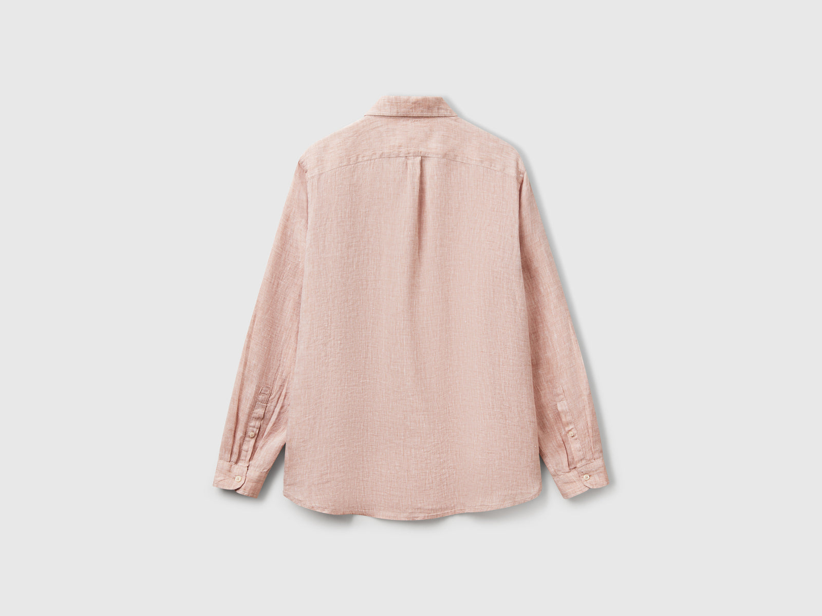 Camicia beige fantasia in puro lino da uomo fard 2 | Benetton Outlet