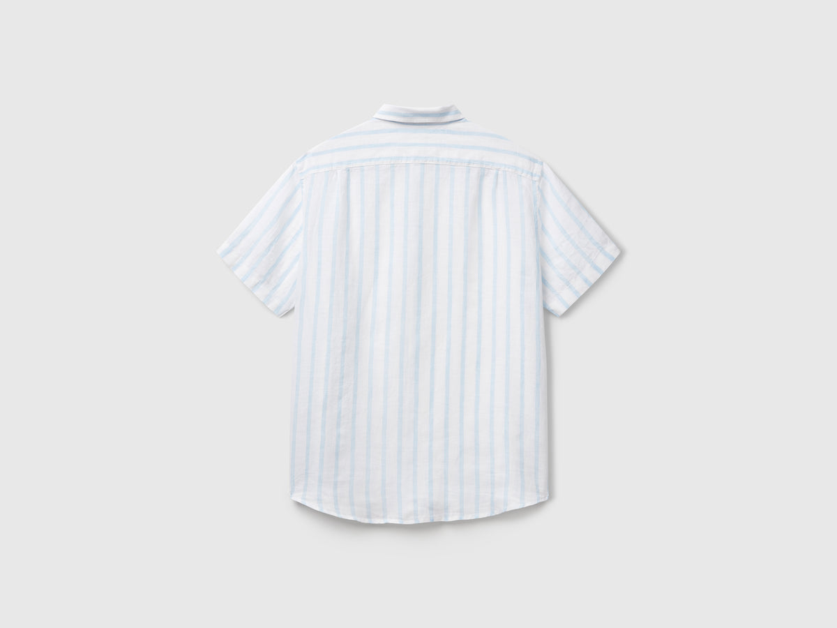 Camicia a manica corta in puro lino