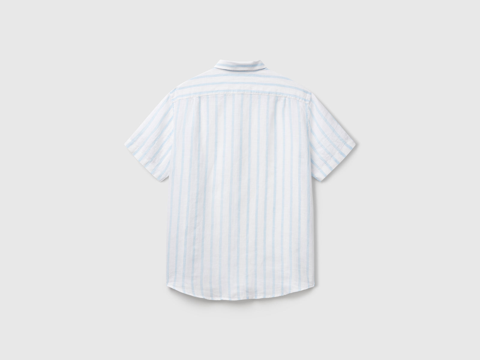 Camicia a manica corta in puro lino da uomo bianco 2 | Benetton Outlet
