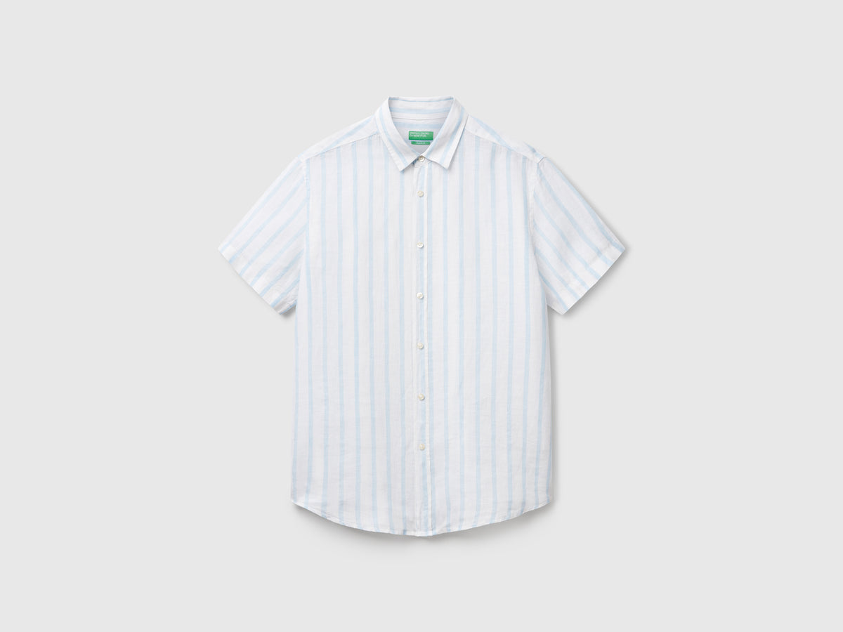 Camicia a manica corta in puro lino