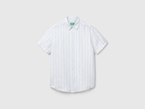 Camicia a manica corta in puro lino