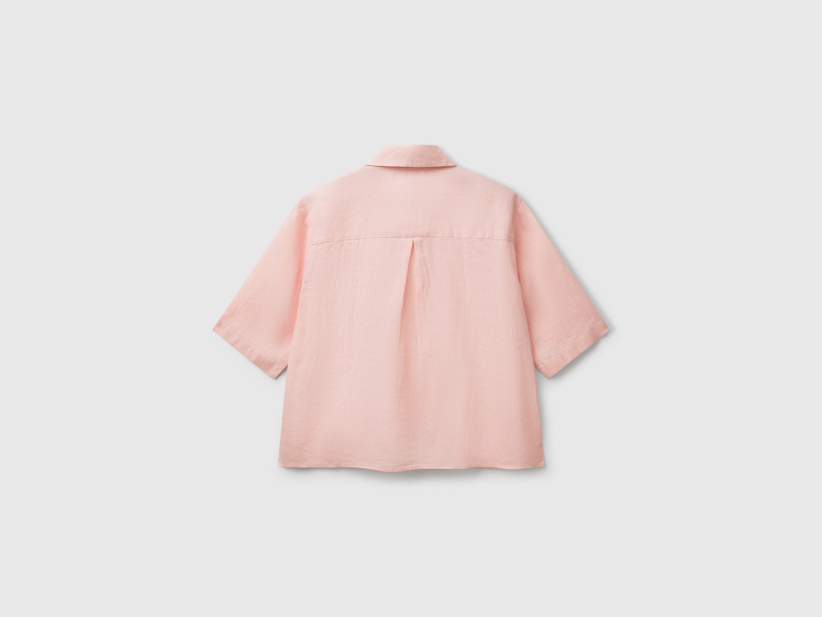 Short shirt in pure linen da donna rosa tenue 2 | Benetton Outlet