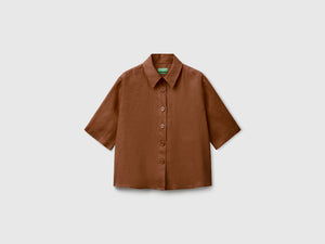 Camicia corta in puro lino