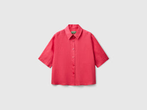 Camicia corta in puro lino