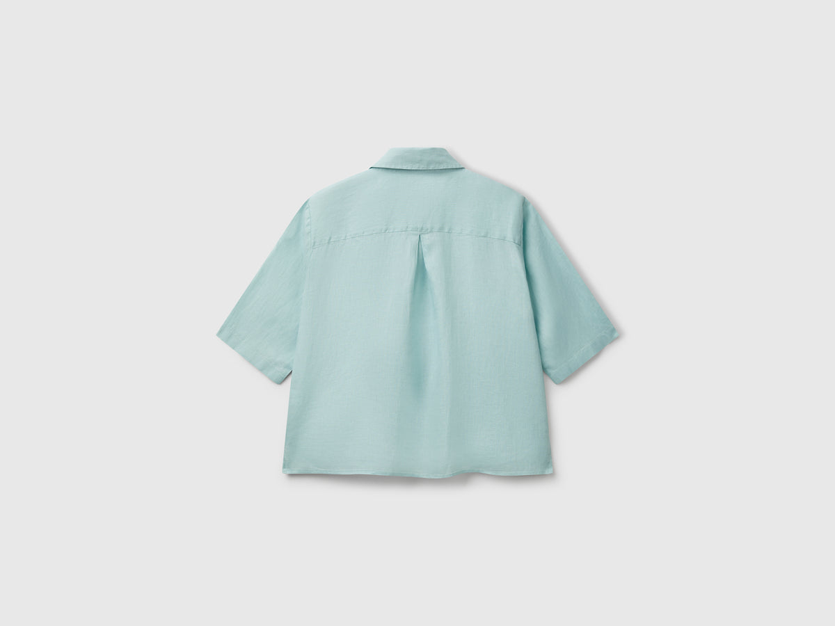 Camicia corta in puro lino