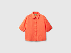 Short shirt in pure linen