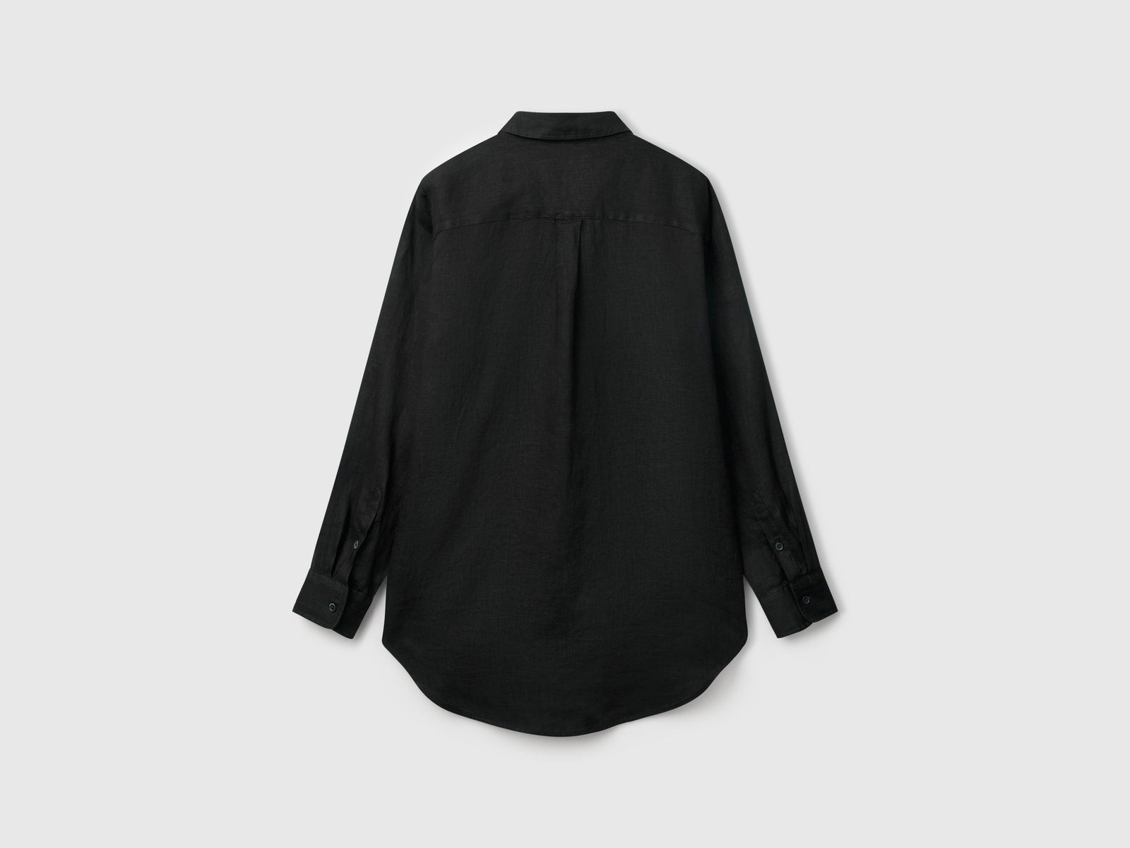 Camicia lunga in puro lino da donna nero 2 | Benetton Outlet