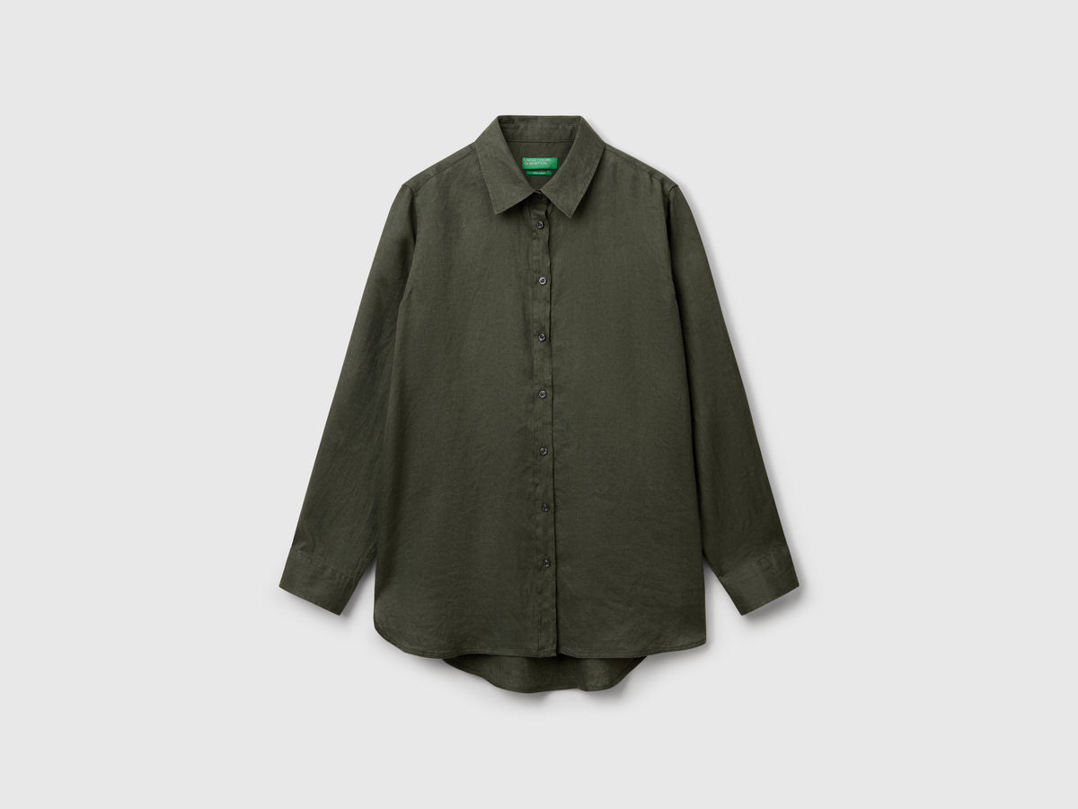 Camicia lunga in puro lino