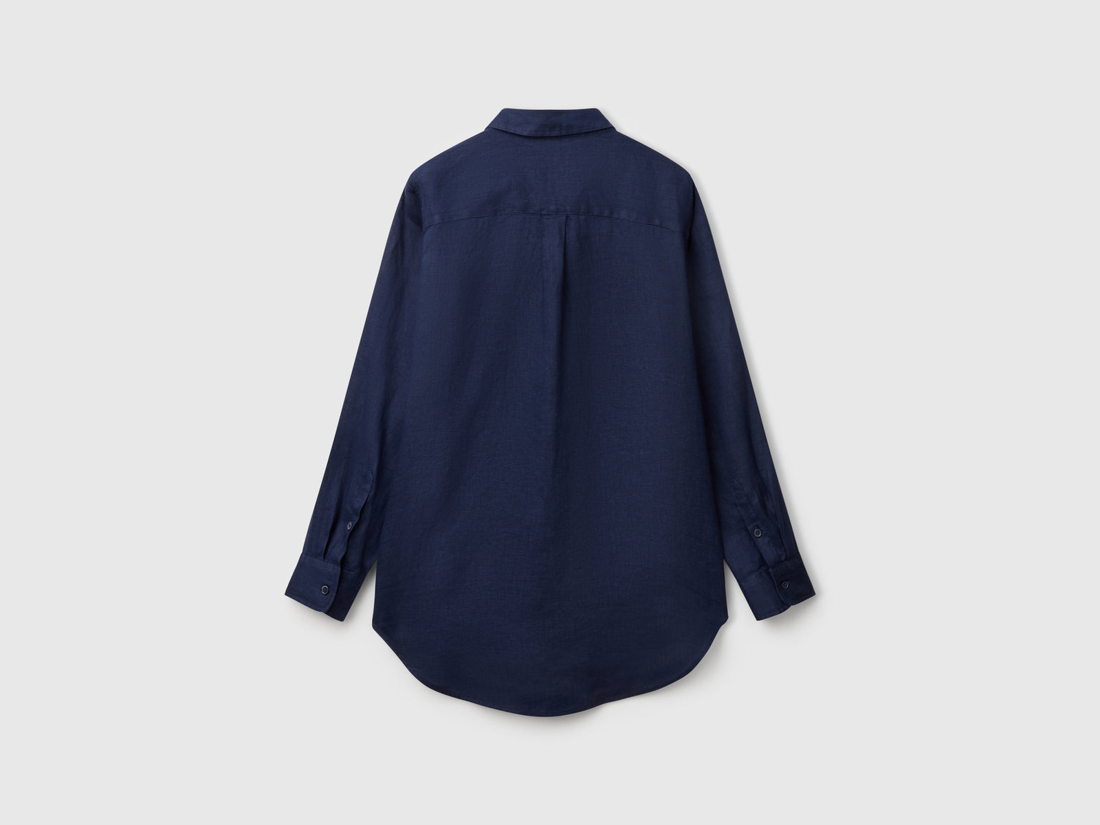Camicia lunga in puro lino da donna blu scuro 2 | Benetton Outlet