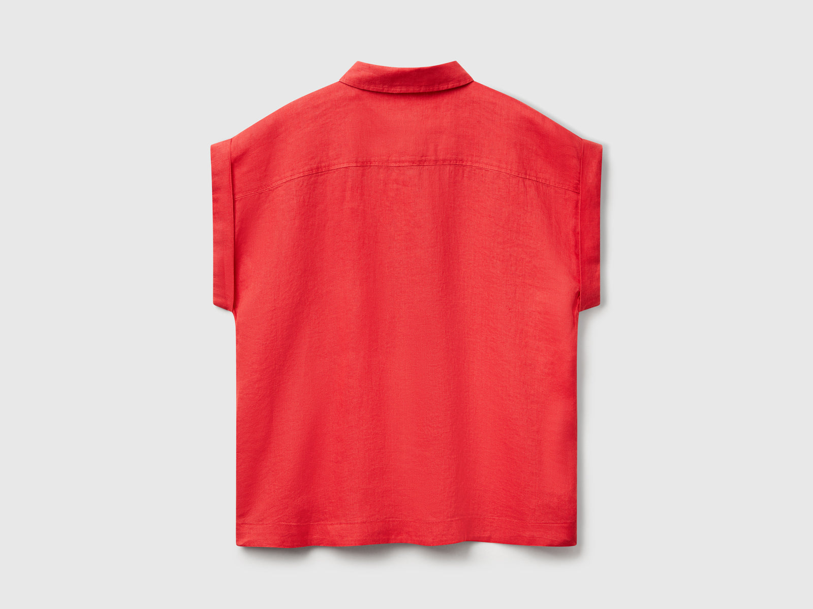 Camicia regular fit in puro lino da donna rosso mattone 2 | Benetton Outlet