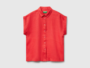 Camicia regular fit in puro lino