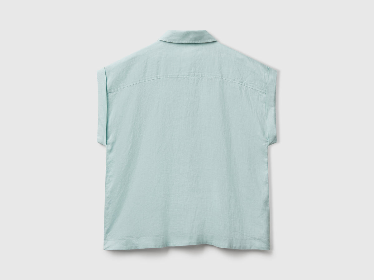 Camicia regular fit in puro lino