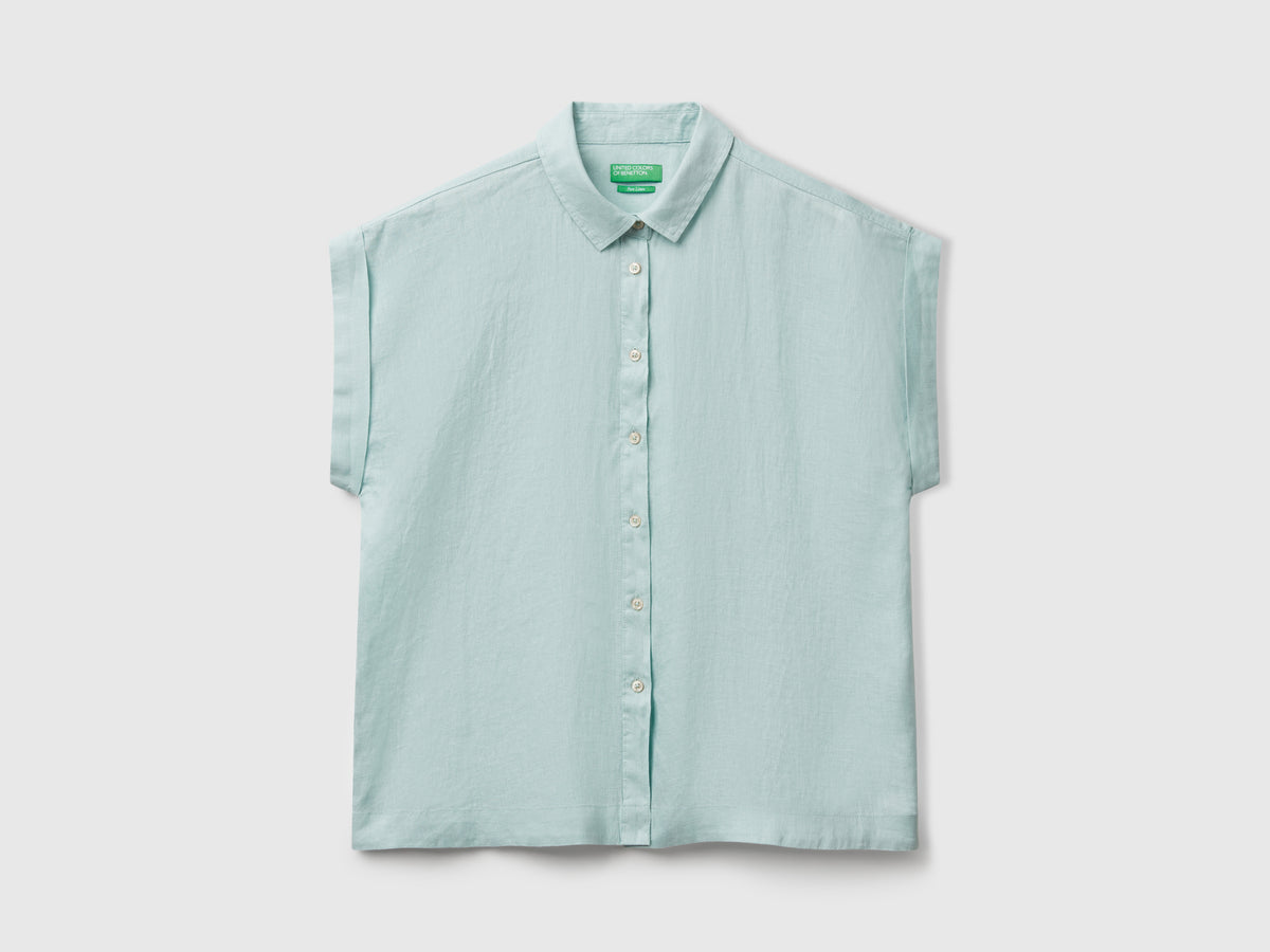 Camicia regular fit in puro lino