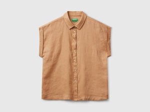 Camicia regular fit in puro lino