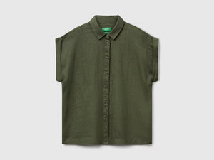 Camicia regular fit in puro lino