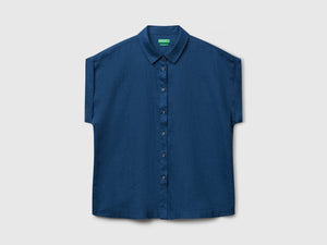 Camicia regular fit in puro lino