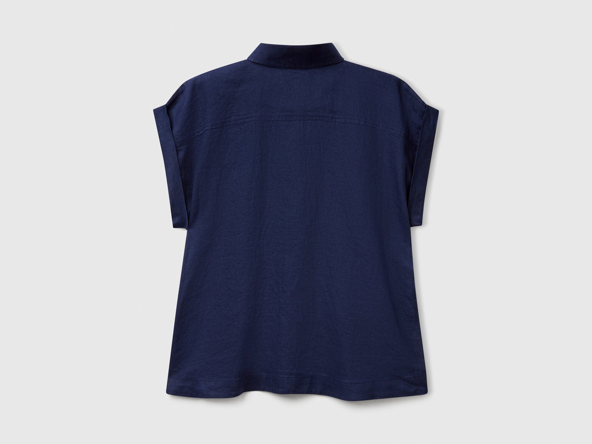 Camicia regular fit in puro lino