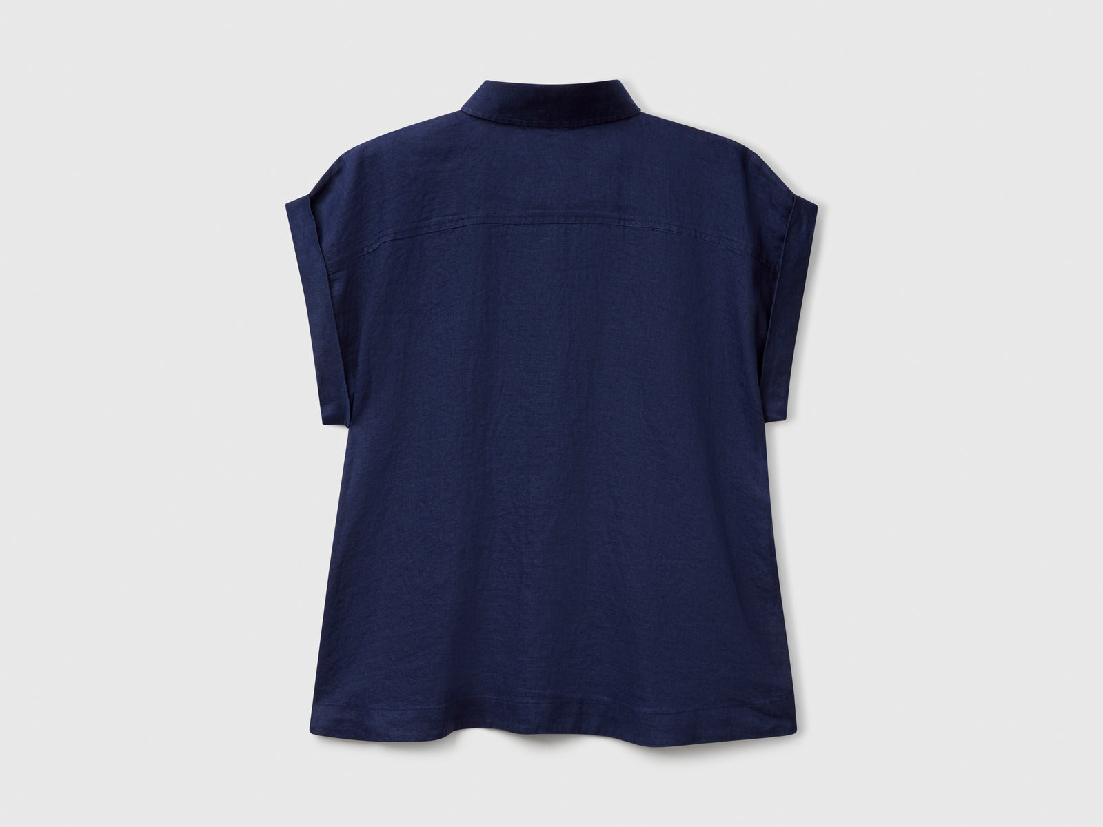 Camicia regular fit in puro lino da donna blu scuro 2 | Benetton Outlet