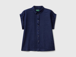 Camicia regular fit in puro lino
