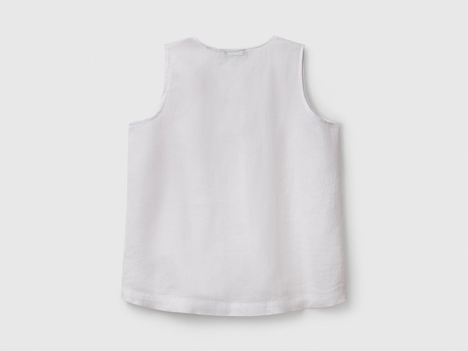 Blusa smanicata in puro lino da donna bianco 2 | Benetton Outlet