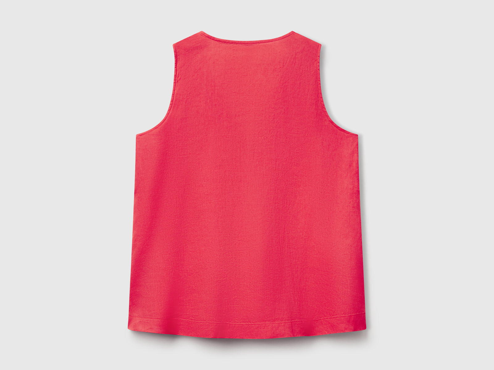 Blusa smanicata in puro lino da donna fragola 2 | Benetton Outlet