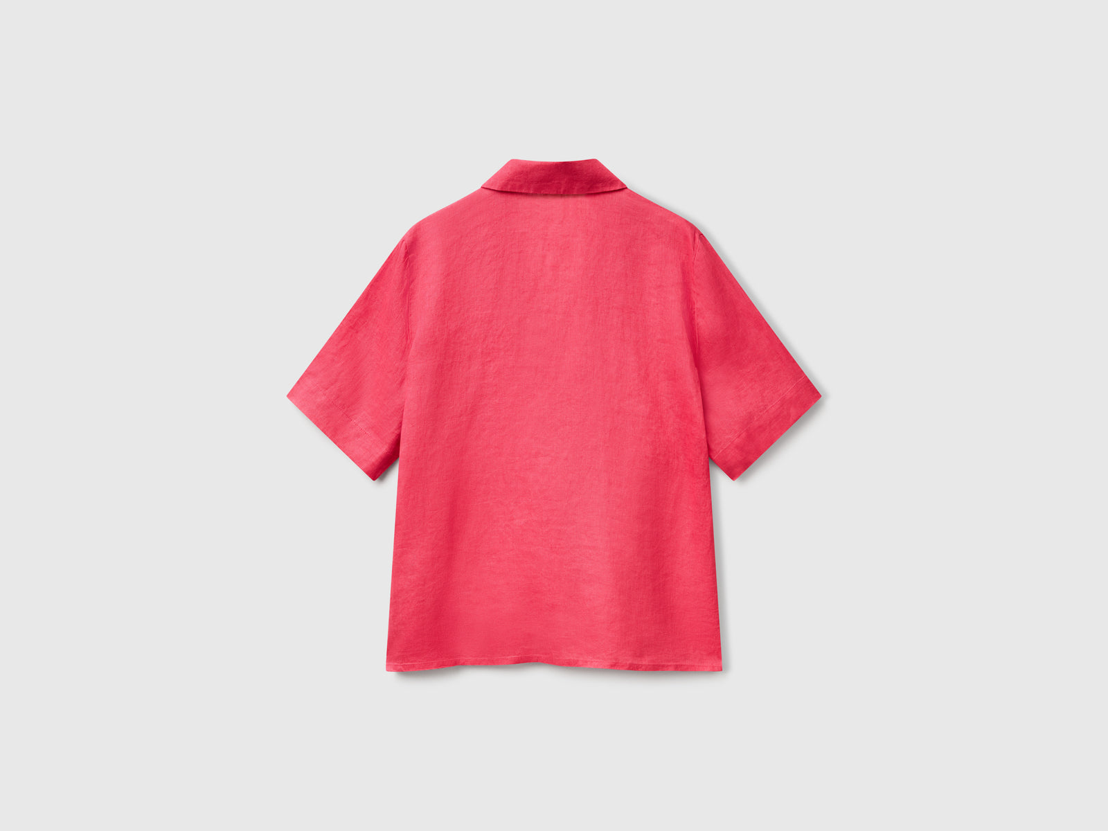 Blusa manica corta in puro lino da donna fragola 2 | Benetton Outlet