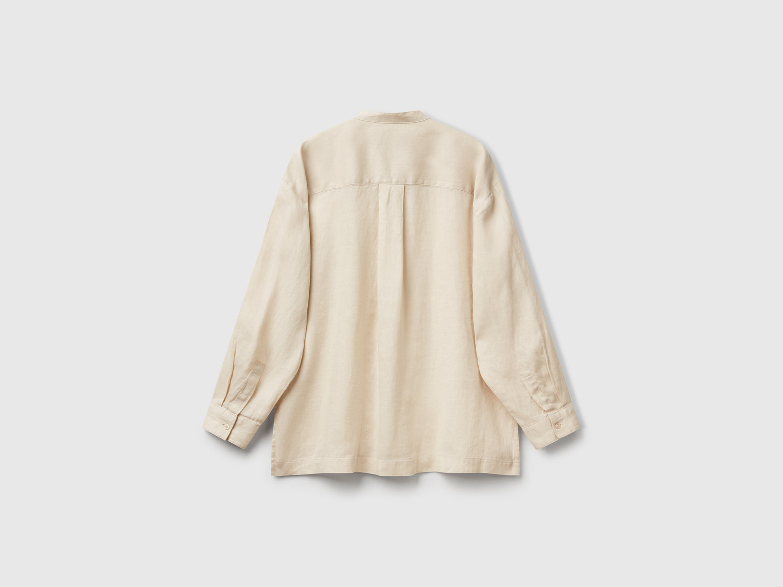 Camicia over in puro lino da donna beige 2 | Benetton Outlet