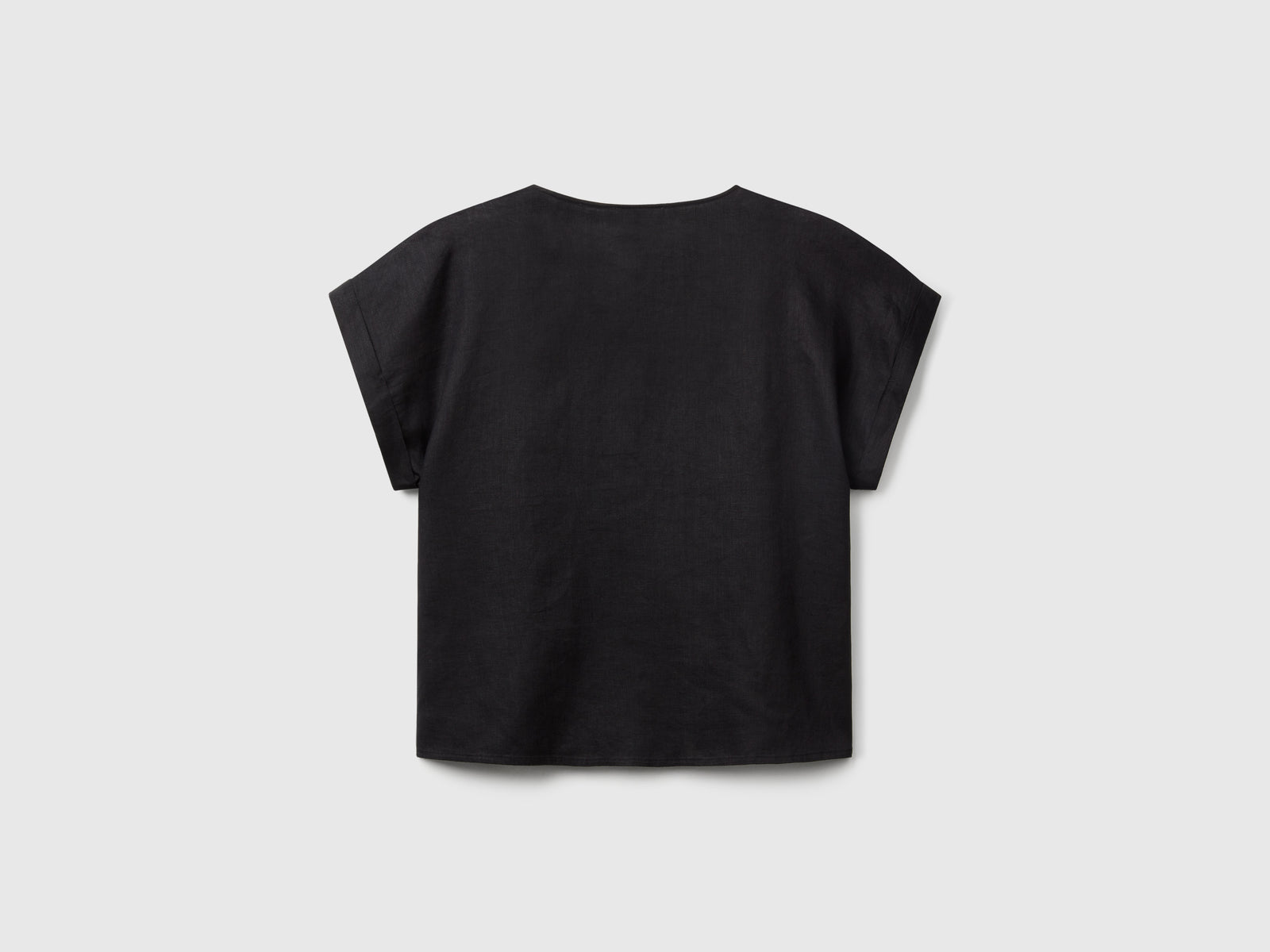 Blusa in puro lino da donna nero 2 | Benetton Outlet