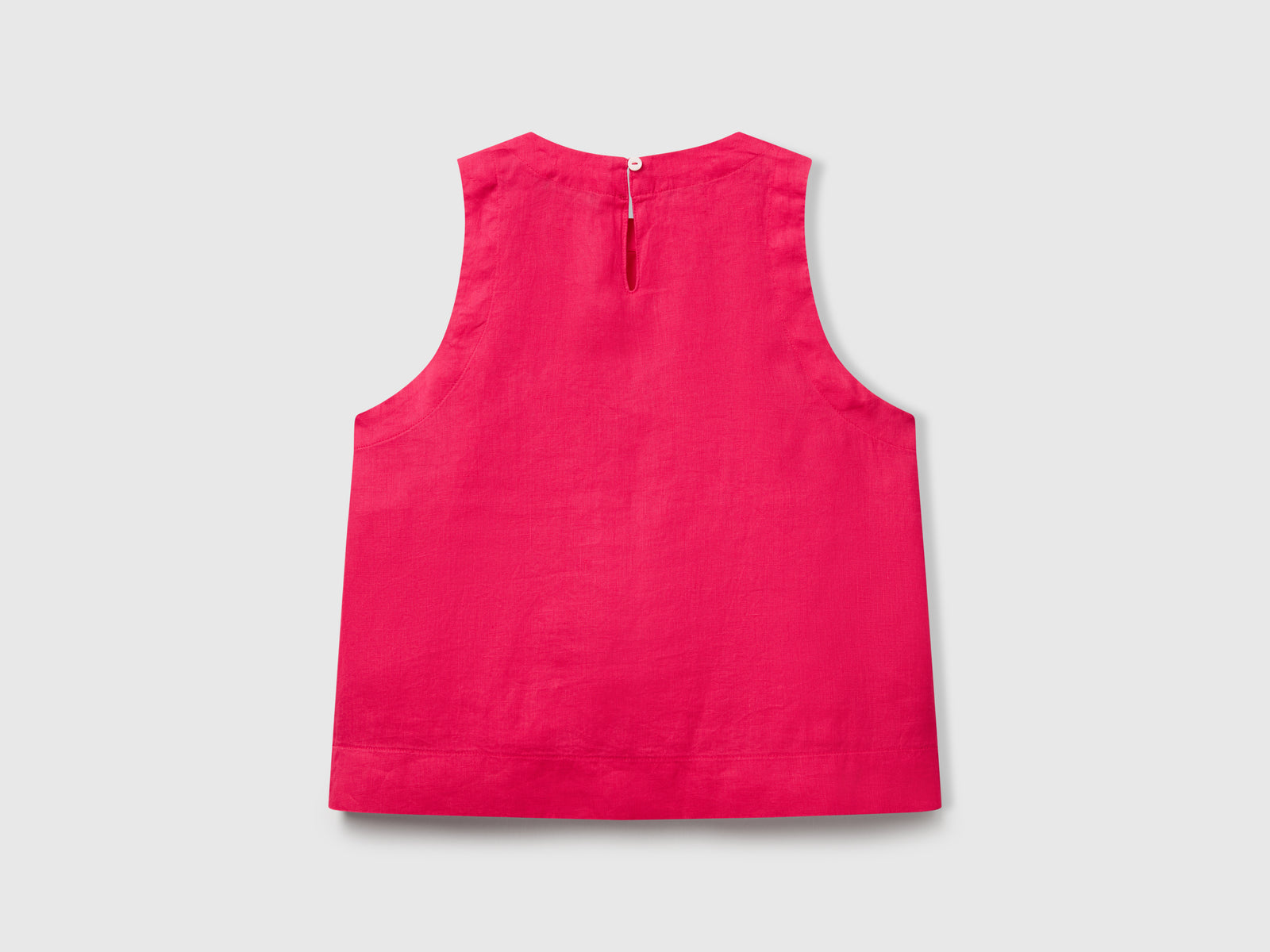 Top smanicato in puro lino da donna fucsia 2 | Benetton Outlet