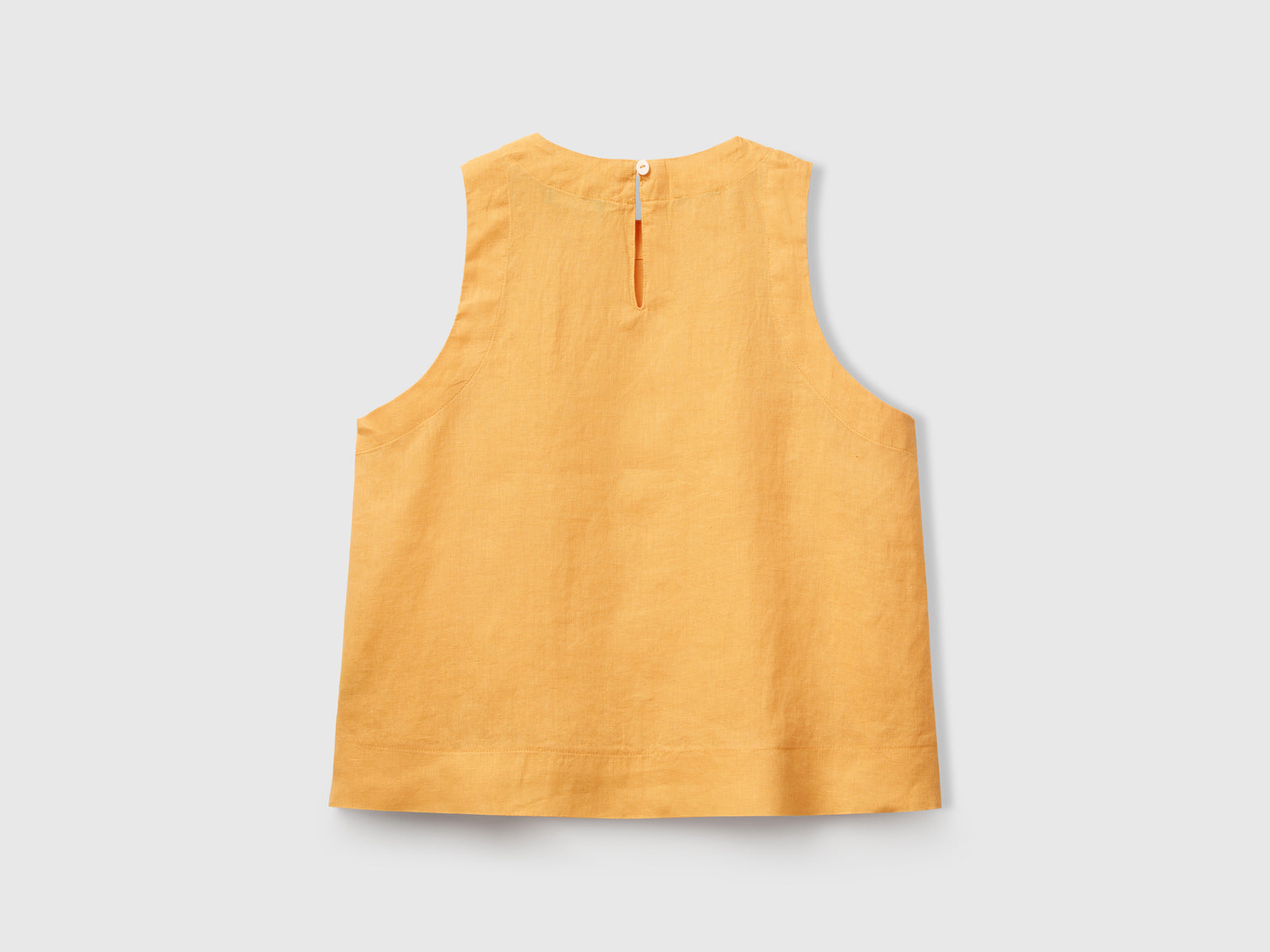 Sleeveless top in pure linen da donna senape 2 | Benetton Outlet