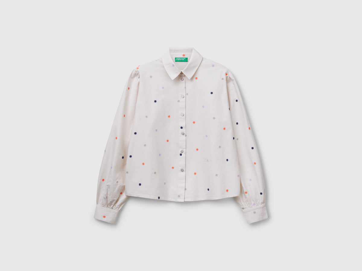 Camicia con ricamo fiori
