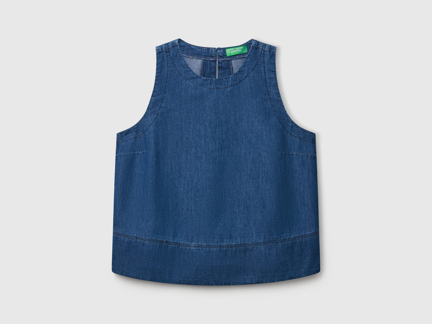 Chambray blouse da donna blu scuro | Benetton Outlet