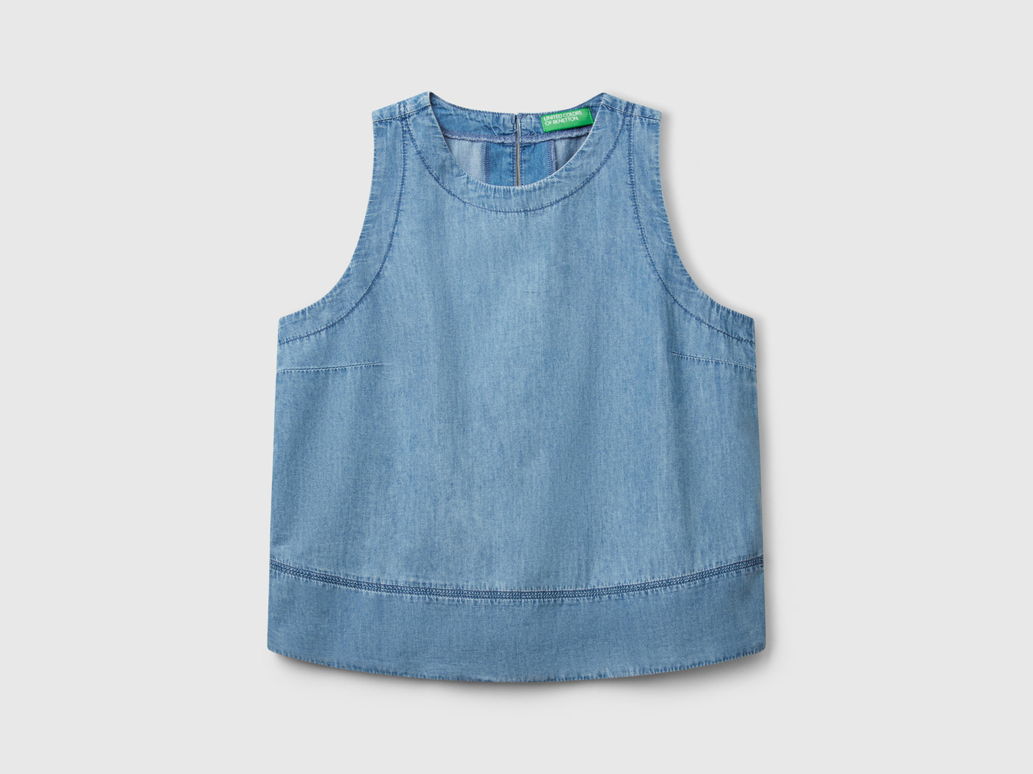 Chambray blouse da donna azzurro | Benetton Outlet