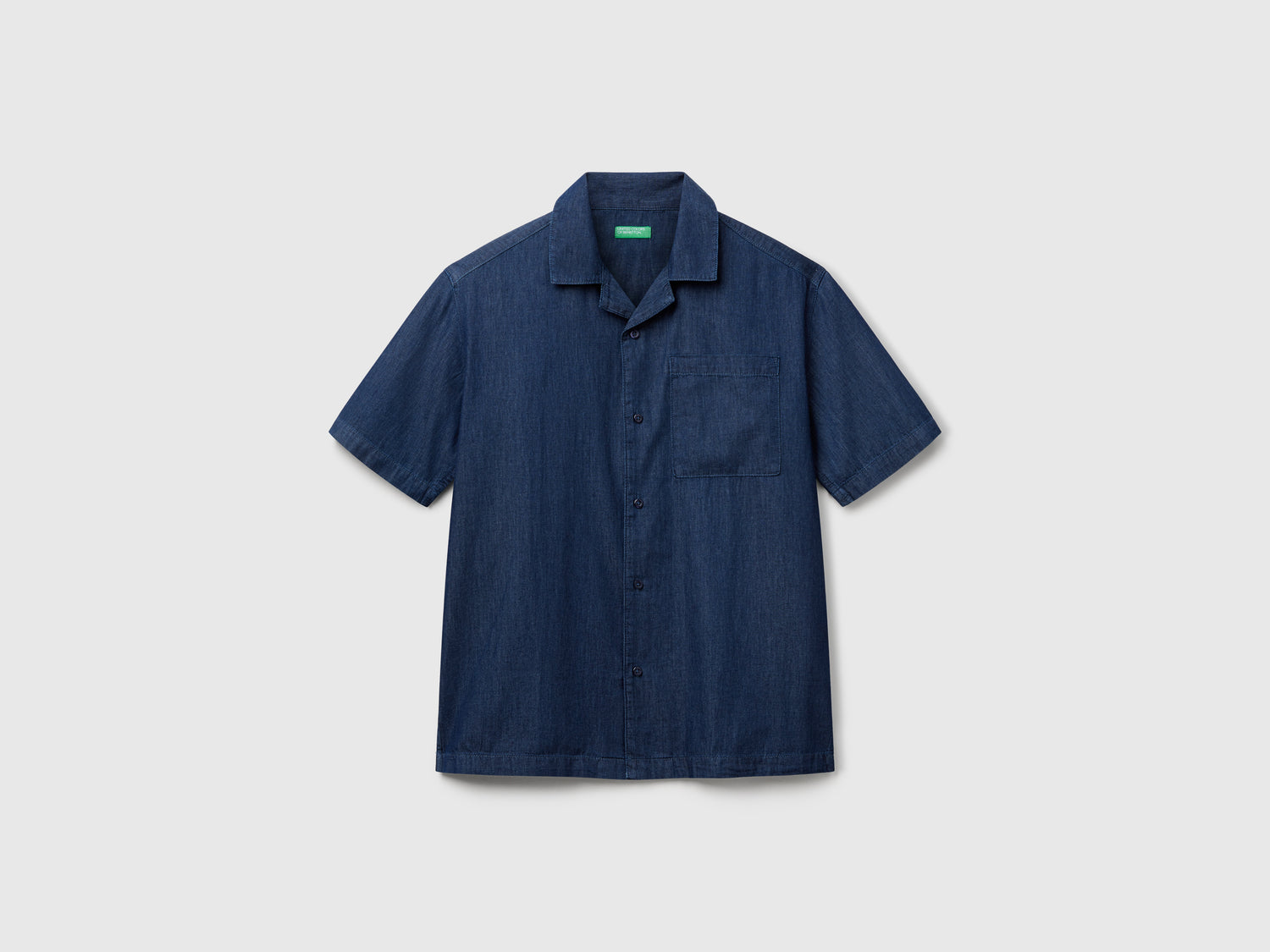 Camicia in chambray da uomo blu | Benetton Outlet