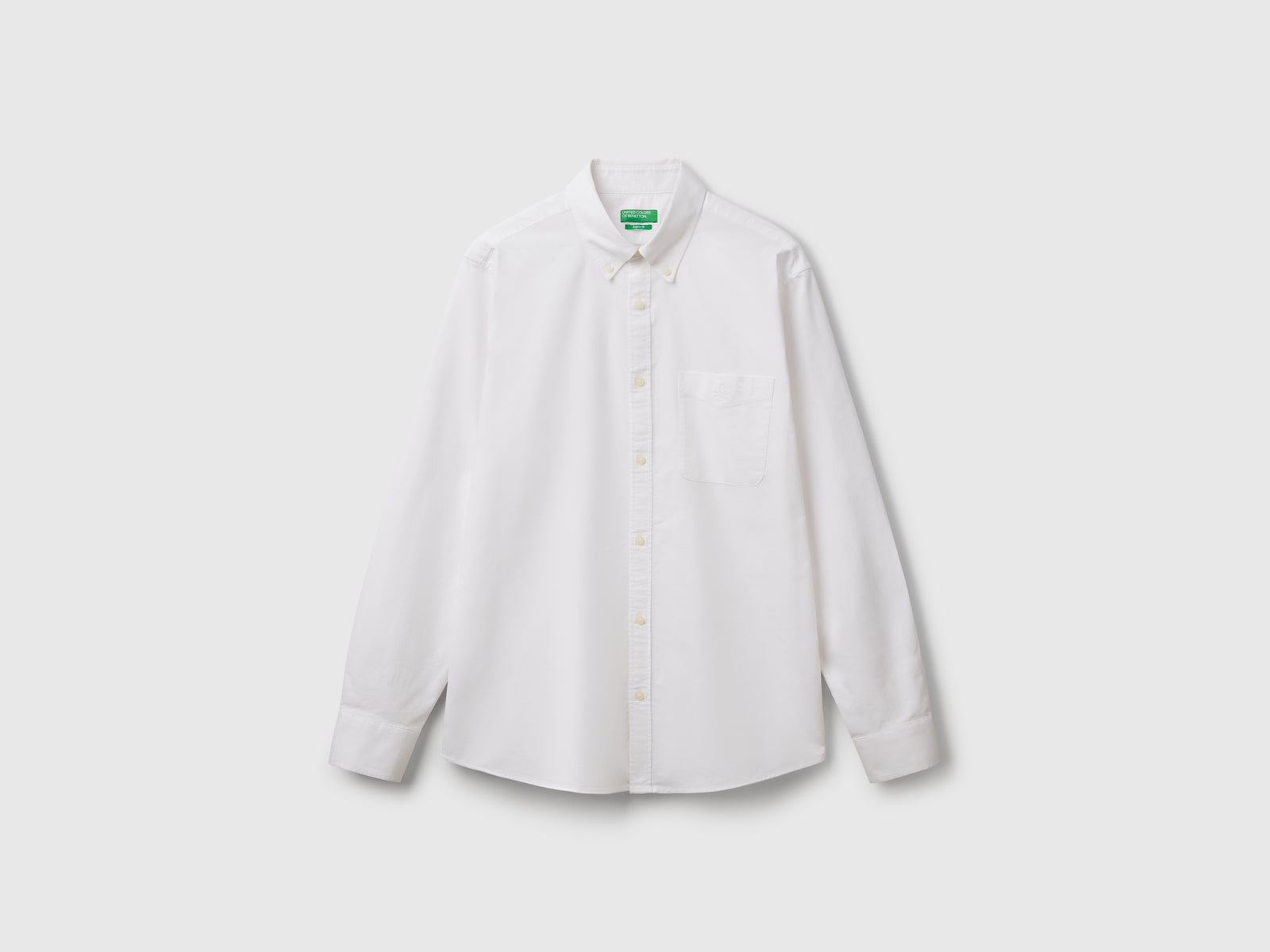 Camicia regular fit button down da uomo bianco | Benetton Outlet