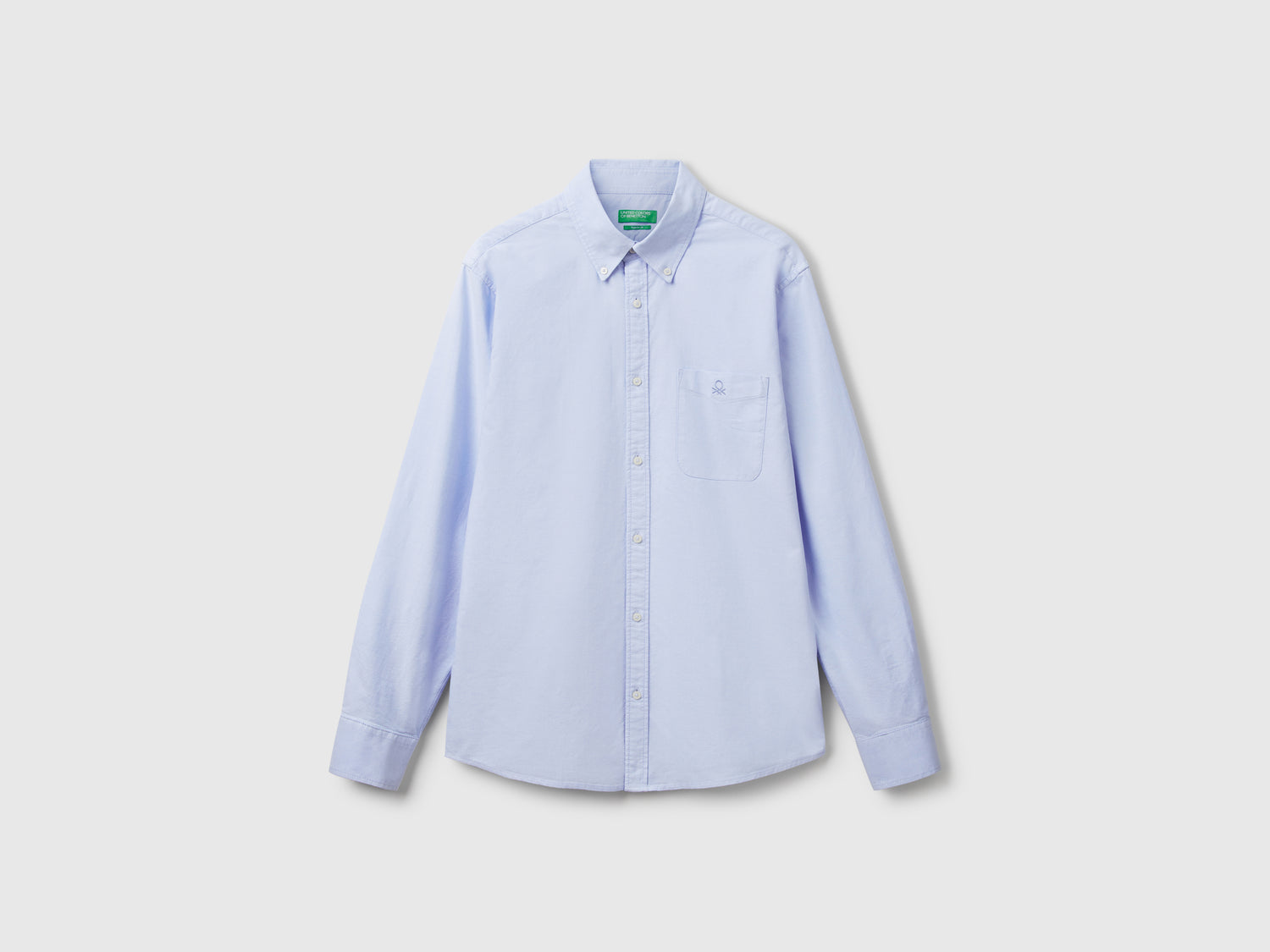 Camicia regular fit button down da uomo azzurro | Benetton Outlet