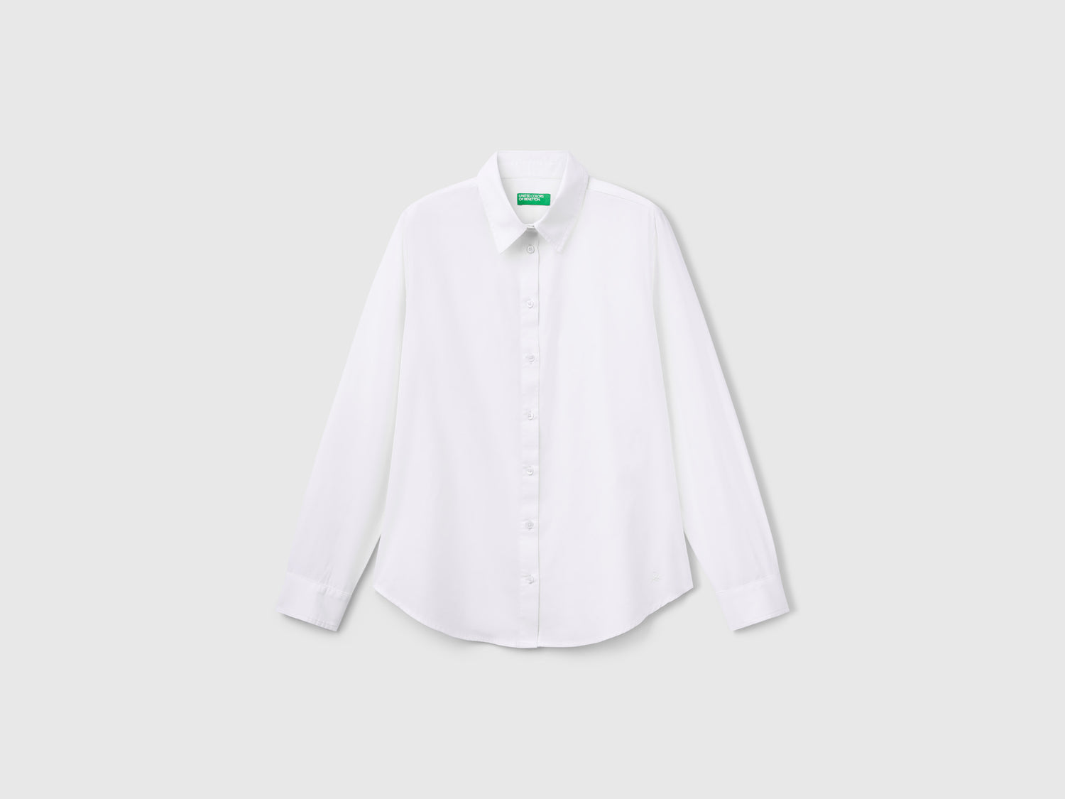 Camicia regular fit in cotone da donna bianco | Benetton Outlet