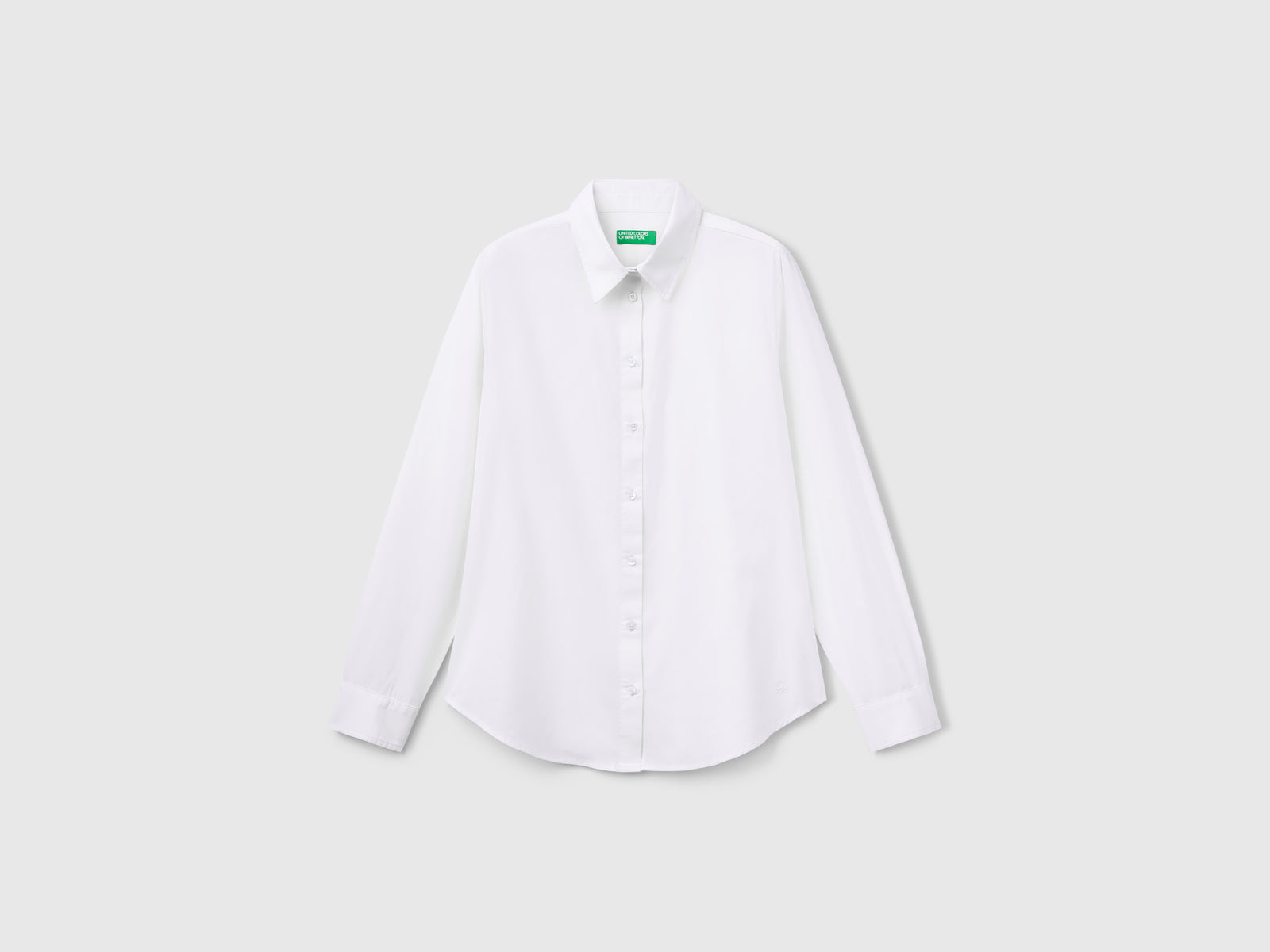 Regular fit cotton shirt da donna bianco | Benetton Outlet