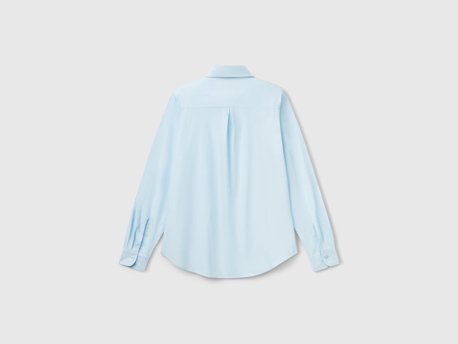 Camicia regular fit in cotone da donna celeste 2 | Benetton Outlet