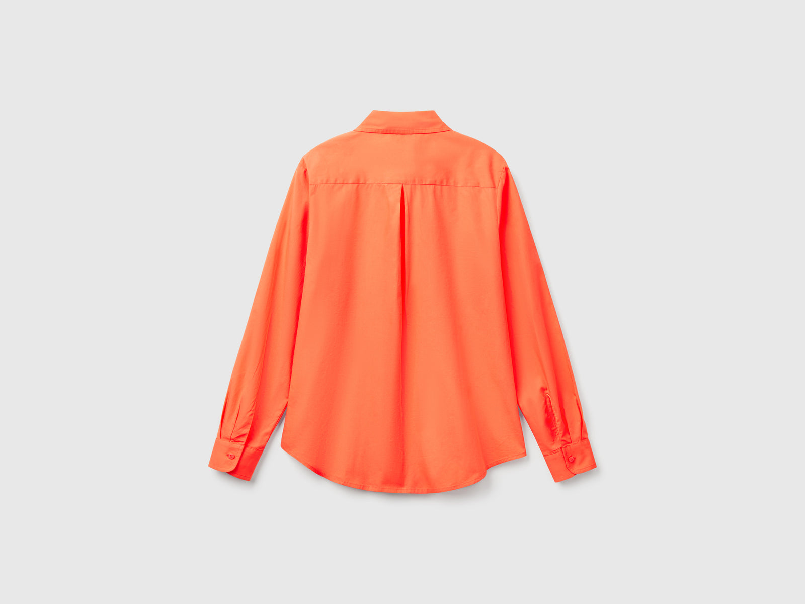 Camisa de algodón de corte regular da donna arancione 2 | Benetton Outlet