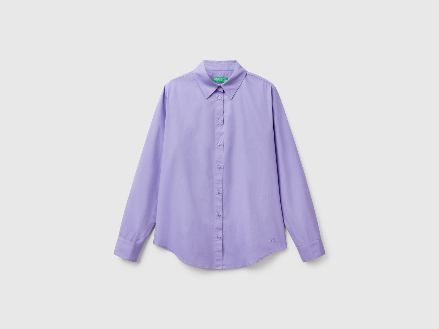 Camicia regular fit in cotone da donna pervinca | Benetton Outlet