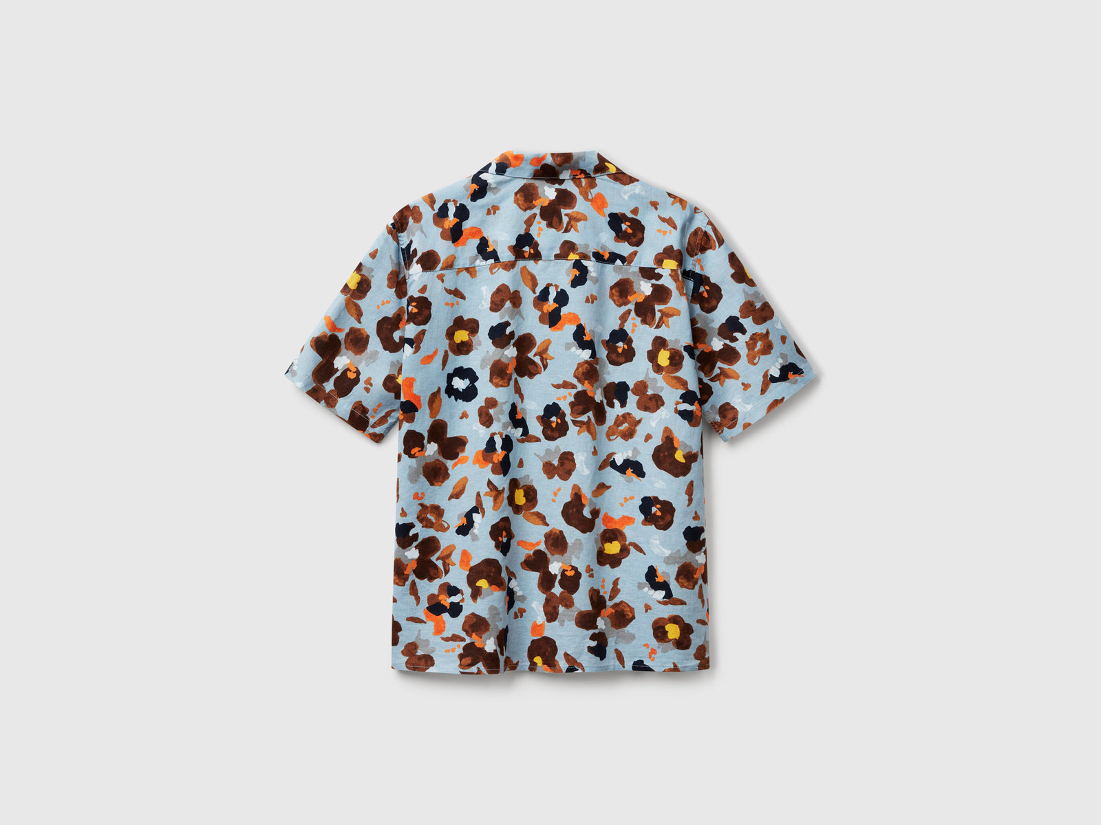 Camicia con stampa floreale da uomo azzurro 2 | Benetton Outlet