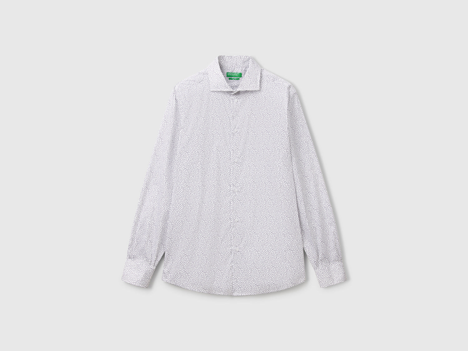Camicia fantasia slim fit da uomo bianco | Benetton Outlet