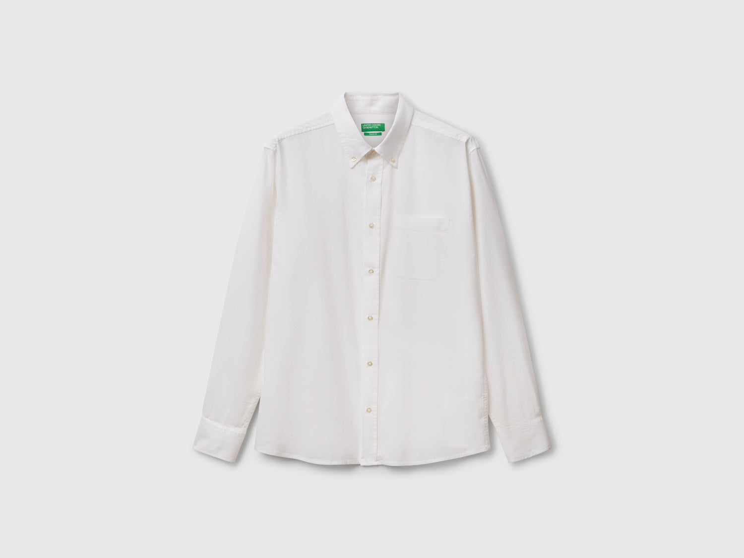 Camicia regular fit button-down da uomo bianco | Benetton Outlet